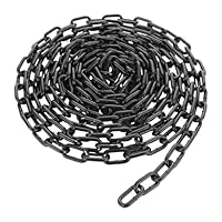 WOPPLXY Kette Schwarz, 6m 6mm Ketten Langgliedrig Lastlager Kette, Sicherheitskette zum Aufhängen von Zäunen, Schaukelkette, Ketten Hängesessel, Lampenkette, Garagentore