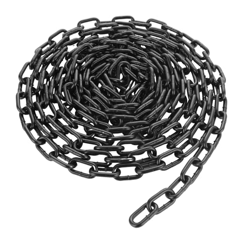 WOPPLXY Chaine Acier en Acier au Carbone, Chainette Metal 6 m φ6 mm, Chaîne de Clôture pour Chaises Hamacs, Clôtures, Hamacs (Noir)