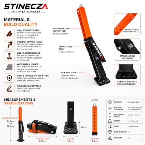 Image of Portable Motorcycle Jack Stand for Chain Cleaning, Tyre Repair, Trail Support & Maintenance | Adjustable Moto Lift | Sports, Adventure, Touring Bike Accessory