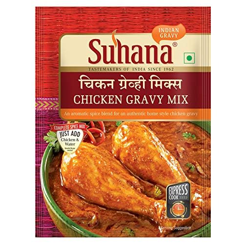 Suhana Chicken Gravy Mix 6x50g – Indische Gewürzmischung für authentisches Hähnchencurry – Schnelle Zubereitung, Glutenfrei, Aromatisch, Einfach mit Kajal