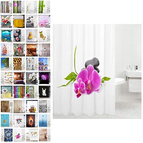 Sanilo Duschvorhang, viele schöne Duschvorhänge zur Auswahl, hochwertige Qualität, inkl. 12 Ringe, wasserdicht, Anti-Schimmel-Effekt (Wellness, 180 x 200 cm)