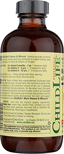 Image of CHILDLIFE ESSENTIALS, Kids Liquid Multivitamin and Mineral Supplement - Liquid Vitamins for Kids, All-Natural, Gluten-Free, Non-GMO - Natural Orange & Mango Flavor, 8 Ounce Bottle (Pack of 2)