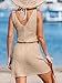 CUPSHE Women Swimsuit Cover Up V Neck Sleeveless Waffle Knit Beach Coverup Light Brown, M