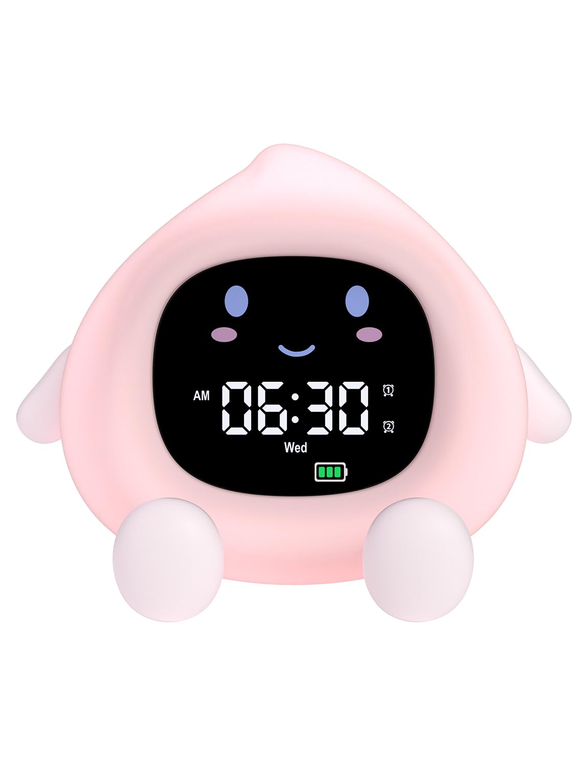 YISSVIC Sveglia Bambini Educativa con 2 Allarmi, Luminosità Regolabile, Formato 12/24h, Snooze e Luce Notturna 7 Colori (30s Auto-spegnimento). Include 10 Melodie e Rumore Bianco