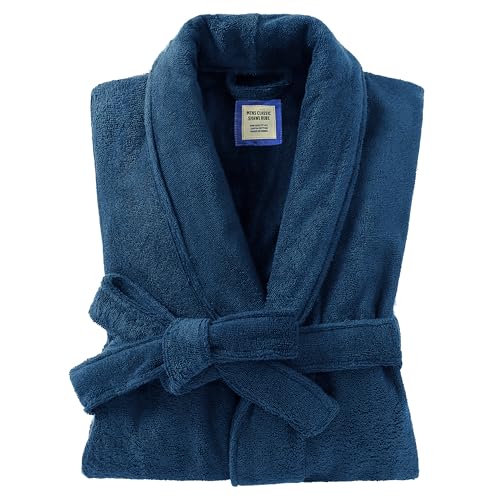 Men's Robe,Pure Cotton Robe for Men,Absorbent Bathrobe,Luxurious Terry Cloth Bathrobe with Shawl Collar