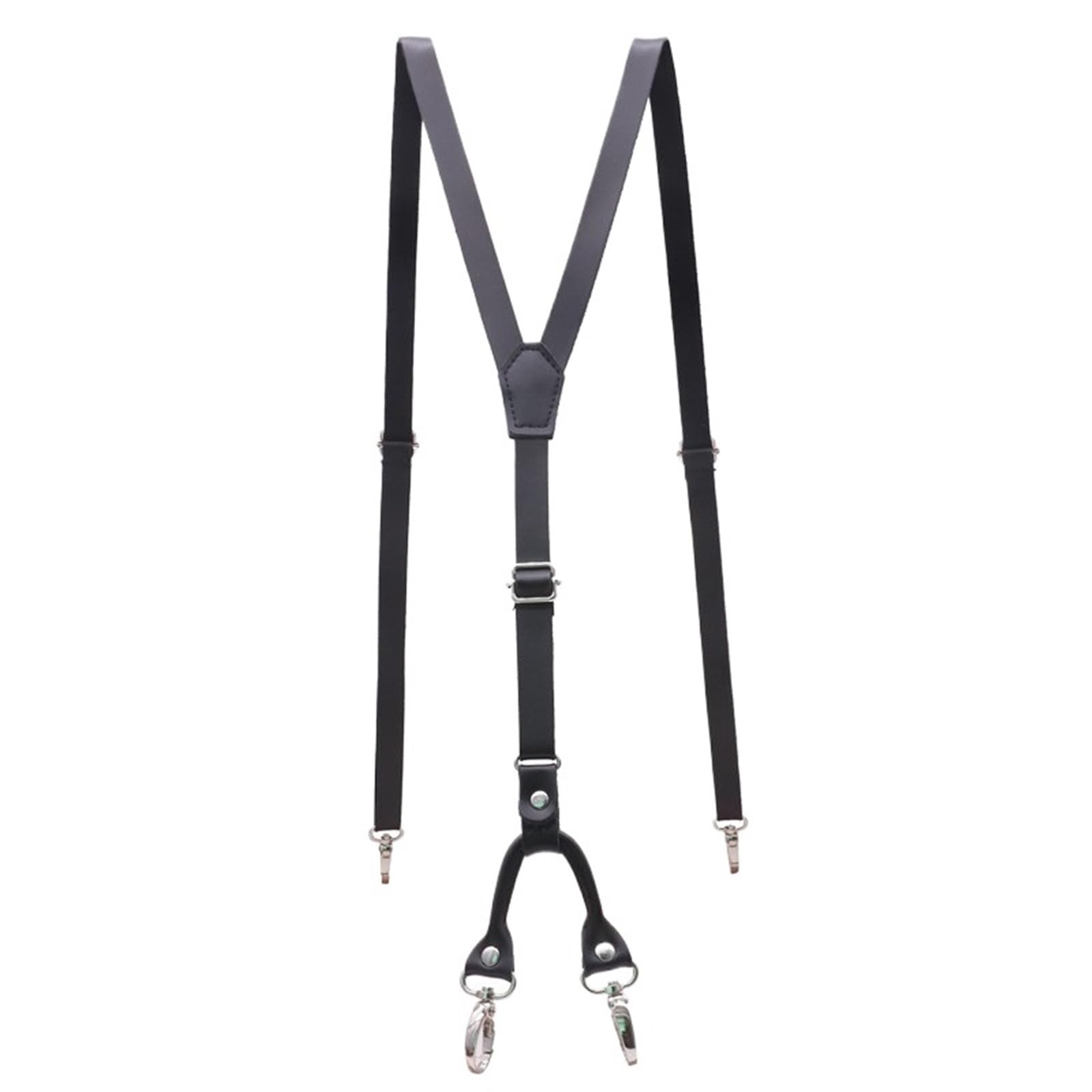 Ayztantine Braces for Men Trousers 4 Clips Hook Men's Suspenders 1.5cm Width Skinny Women's Pants With Adjustable Suspender(Black)