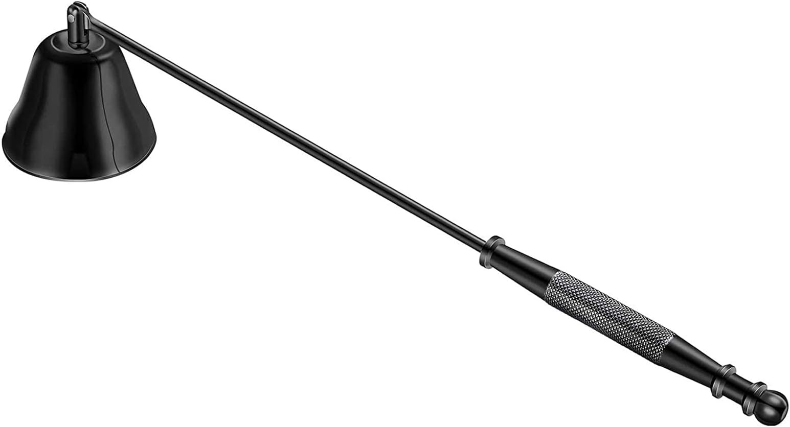 Candle Snuffer with Long Handle, Candle Snuffers Accessory, Stainless Steel Wick Flame Snuffer for Putting Out Candles Flame Safely, Aromatherapy Candles, Jar Candles, Candle Lovers (Black)