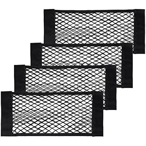 Car Boot Organiser Car Mesh Bag 30*25cm 4PCS Cargo Net Storage Net Car Boot Storage Nets Organiser Campervan Storage Cargo Nylon Net Car Storage Net Car Cargo Net Car Boot Tidy Magic Adhesive Elastic Cover