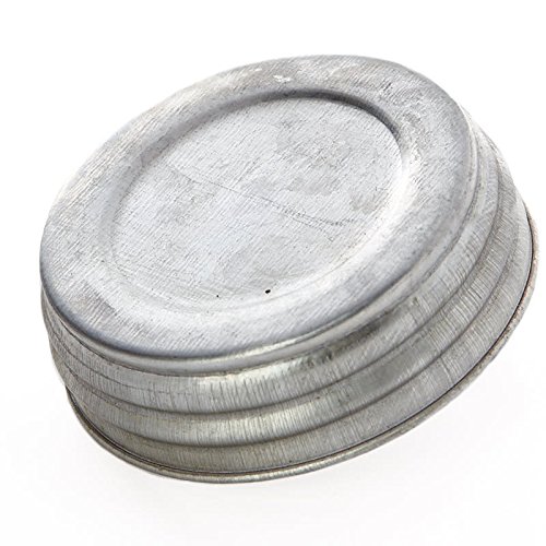 Factory Direct Craft Pack of 6 Galvanized Small Mouth Mason Jar Lids - Metal Lids fit Canning Jars (Size: 2-5/8