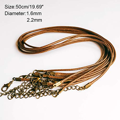Cadena de cuero marrón de 1.6 mm con cierre de langosta para colgar tus dijes favoritos 8