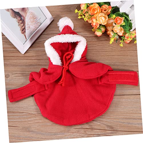 Capa y gorro navideño para perro rojo LIOOBO miniatura 7