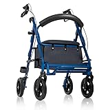 Andador de aluminio plegable con ruedas, ASIENTO y Frenos ideal para viajes y almacenamiento compacto. ¡Movilidad sin complicaciones!