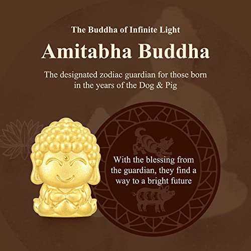 CHOW SANG SANG 999 24K Solid Gold Zodiac Guardian Buddha Mini Charm Bracelet for Women and Men2