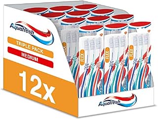 Aquafresh Clean And Flex Toothbrush, 12 X 3 Pack, Medium