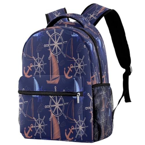 Sac à dos ergonomique contre le mal de dos scolaire motif voilier 40cm