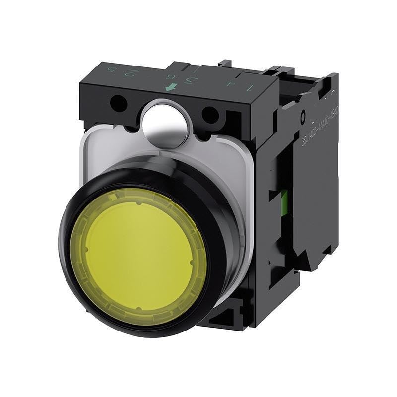 Bouton Plat 3SU1102-0AB30-1BA0 Siemens bouton-poussoir complet avec support