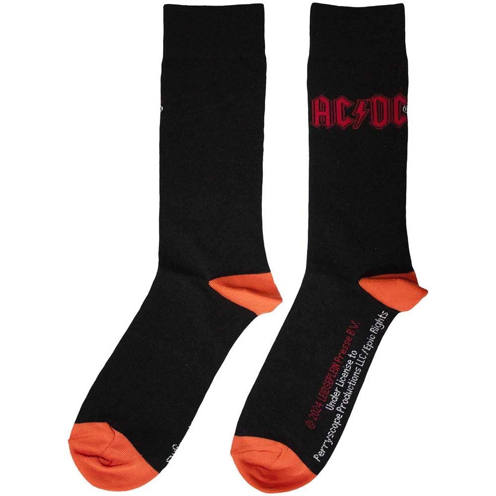 Paradiso Clothing Unisex Red Ac/Dc Band Logo Ankle Socks
