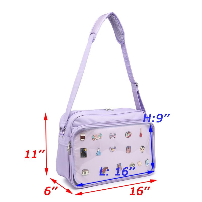 Messenger Ita Bag Canvas Pin Display Purse Crossbody Shoulder Bag for Mens Womens2