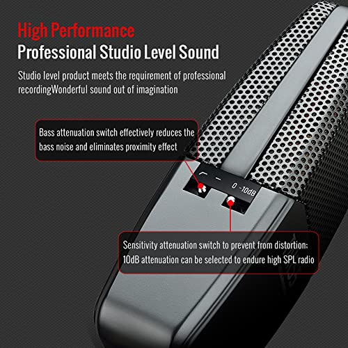 TAKSTAR XLR Condenser Microphone with 34mm Large Diaphragm, Professional Studio Mic with Three Polar Patterns&Gain Adjustment - Image 3