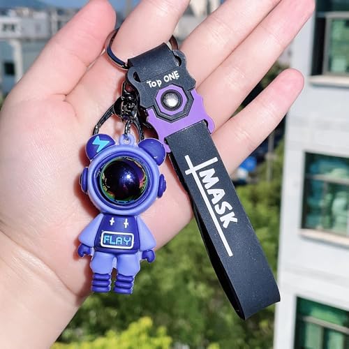 Image of Cute Cartoon Keychain for Girls Boys Silicone Kawaii Anime Character Keyring for Bags, Backpacks, Purse Handbag or Car Keys - Funny Keychain Wristlet for Kids