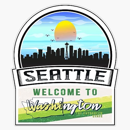 Magnet Seattle Welcome To Washington The Evergreen State Washington State And Cities Series -8 Magnet Vinyl Decal Sticker 5