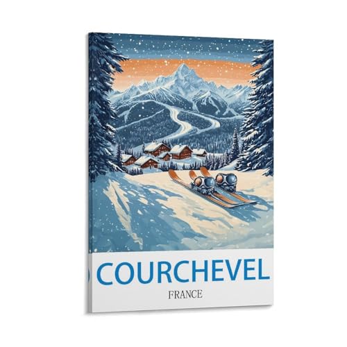 Poster de voyage vintage France Courchevel decoration murale 30x45