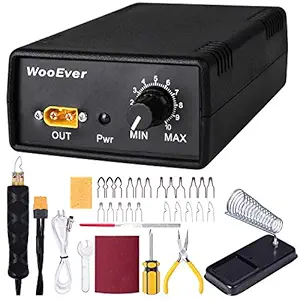 WooEver Professional Wood Burning Kit, Adjustable Temperature Control Wood Burning Tools with 20 Wire Tips Pyrography Machine for Wood Leather and Gourd - Black