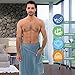 TowelSelections Mens Cotton Shower Wrap Adjustable Terry Velour Spa Bath Towel Wrap Sauna Gym Towels for Men Medium-Large White