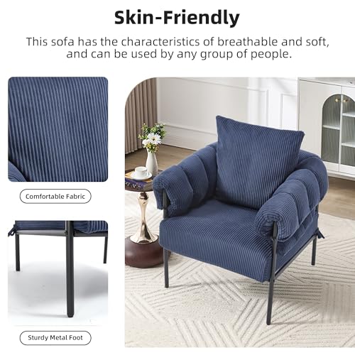 Sillón Plegable Terciopelo Azul miniatura 5