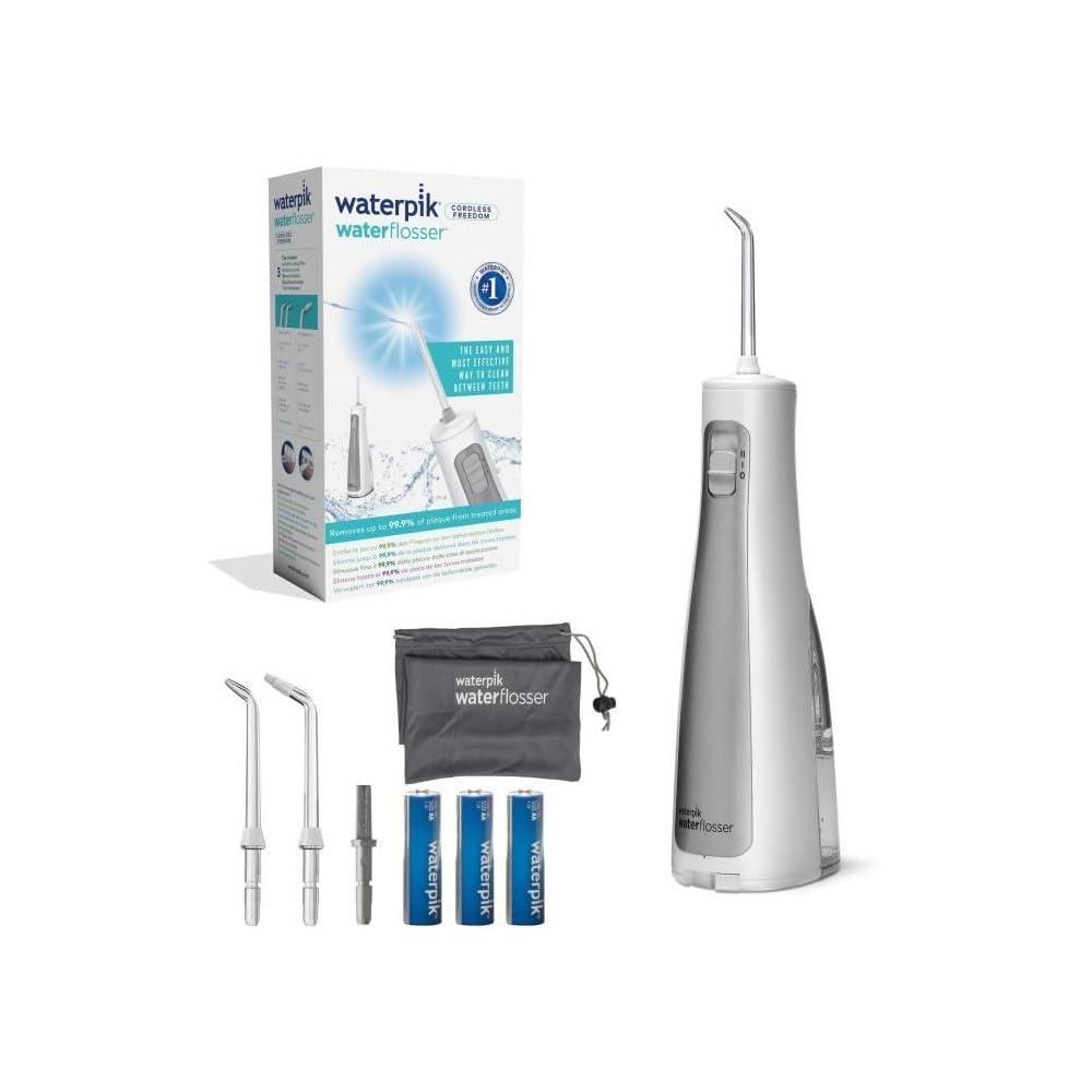 Waterpik Irrigador Inalámbrico con Agua a Presión Portátil con BaterÃa Resistente al Agua para Eliminación de Placa Dental, Ideal para Viajar, Baños Pequeños y Usar en la Ducha, Negro (WF-03UK010)