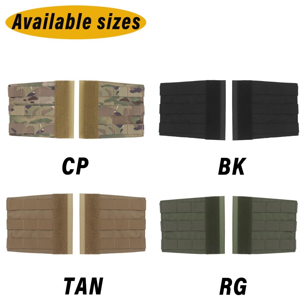 WLXW Taktischer Plattenträger, Seitliches Molle-Panel-Set for Airsoft-Jagdweste, Brustgurt-Ausrüstung, Passend for Magazintasche/Funktasche