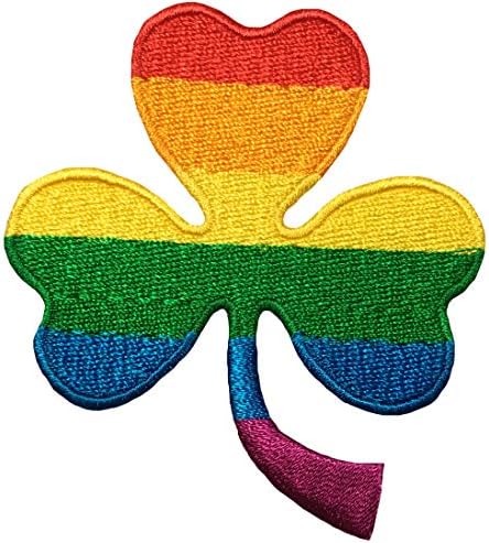 Colorful Clover Leaf Lucky Luck Cute Rainbow Kids Applique Embroidered Sew on Iron on Patch (Iron-Clover-Colorful) image 2