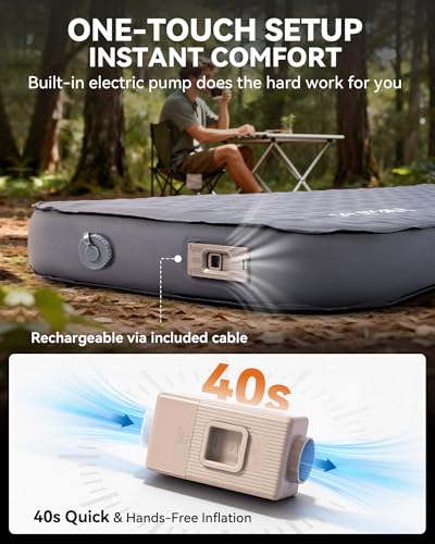 Image of Hikenture 4 inch Thick Self Inflating Sleeping Pad, Foam & Air Camping Mattress