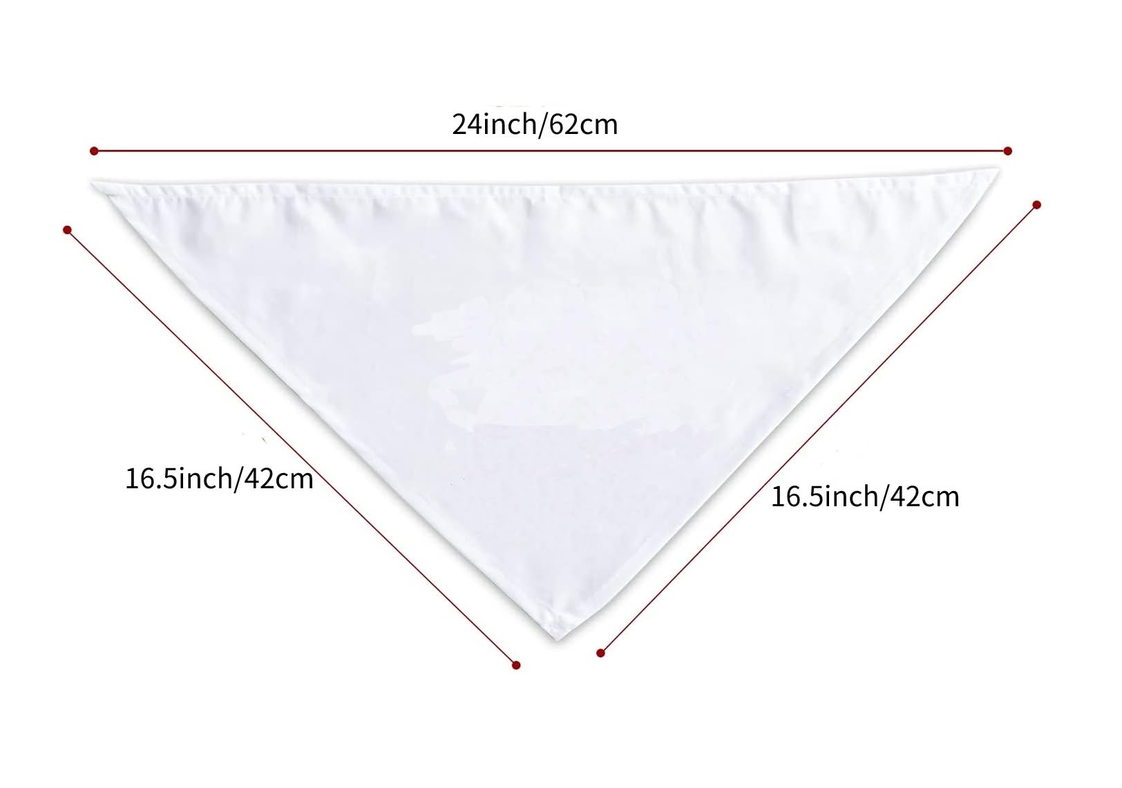 Lot de 100 bandanas vierges à sublimation pour chien - Blanc uni - Bandana triangulaire en polyester - Transfert de chaleur - Accessoires pour chiens, chiots, chats