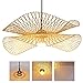 E27 Suspension Lumineuse Salle À Manger Lampe Suspendue Bambou Tissé À La Main Rotin Naturel Pendentif Plafonnier Créatif Abat-Jour Lustre Pour Restaurant Chambre Cuisine Couloir Bureau,45cm