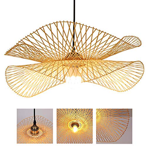 Lustre en Rotin Naturel E27 pour illuminer votre Salon et Chambre au Style Bohème