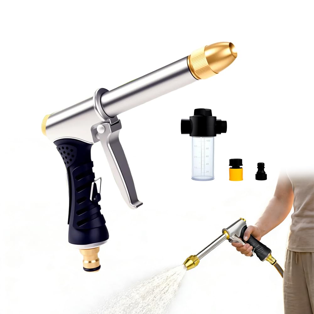 Pressure Washer Water Gun, 2026 Pressure Car Wash Water Gun, Turn Any Hose into a High Pressure Water Cleaning Jet, Adjustable Nozzle Cleaning Sprayer for Patio, Car (Set A x 1)