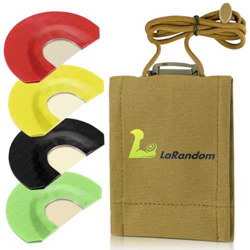 LaRandom Turkey Call Holder for Mouth Reeds Holds 4 Diaphragm Calls Reed Call Organizer for Turkey & Elk Hunting Calls Pouch with Internal Divider & Neck Lanyard Attachable to Pack or Harness