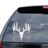 DiamondCutStickerz Deer Buck Antlerss Hunting Decal Sticker Car Truck Motorcycle Window Bumper Laptop Wall Decor - Size (05 Inch / 13 Cm Tall) - Color White (Matte Finish)