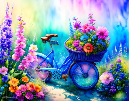 Poster mural panier de fleurs printanières colorées Meechi toile sans cadre 50x70 cm