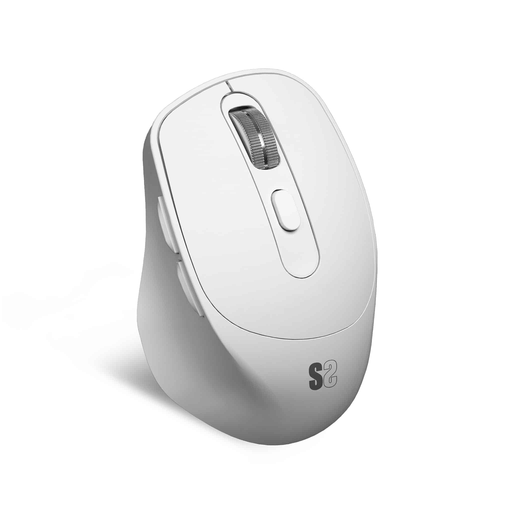 Ratón Ergonómico Inalámbrico Subblim Comfort Ergo Dual Battery/ Batería recargable/ Hasta 2400 DPI/ Blanco