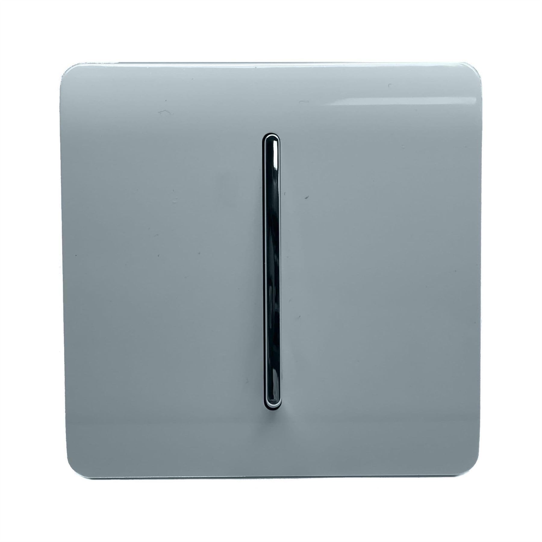 Trendi Switch Fan Isolator 10A Triple Pole Chrome Rocker Switch in Cool Grey