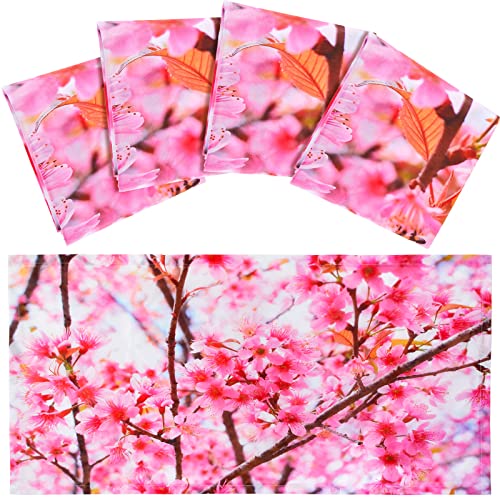 Image of Hortsun 4 Pack 4 x 2 Feet Fluorescent Light Covers, Magnetic Light Filters for Classroom Ceiling, Decorative Lights Shade for Office Home Hospital(Cherry Blossoms)