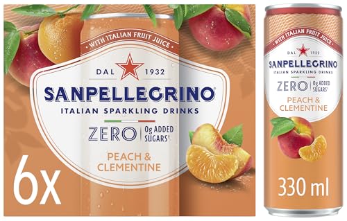 San Pellegrino Italian Sparkling Drinks Zero Peach & Clementine 6x330ml