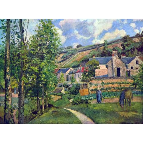 Paysage à Pontoise toile roulée salon moderne décoration d'intérieur