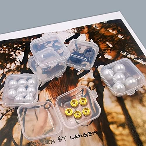 YEAJION 50Packs Small Clear Plastic Containers,Mixed Empty, Case with for Small Items and Other Projects