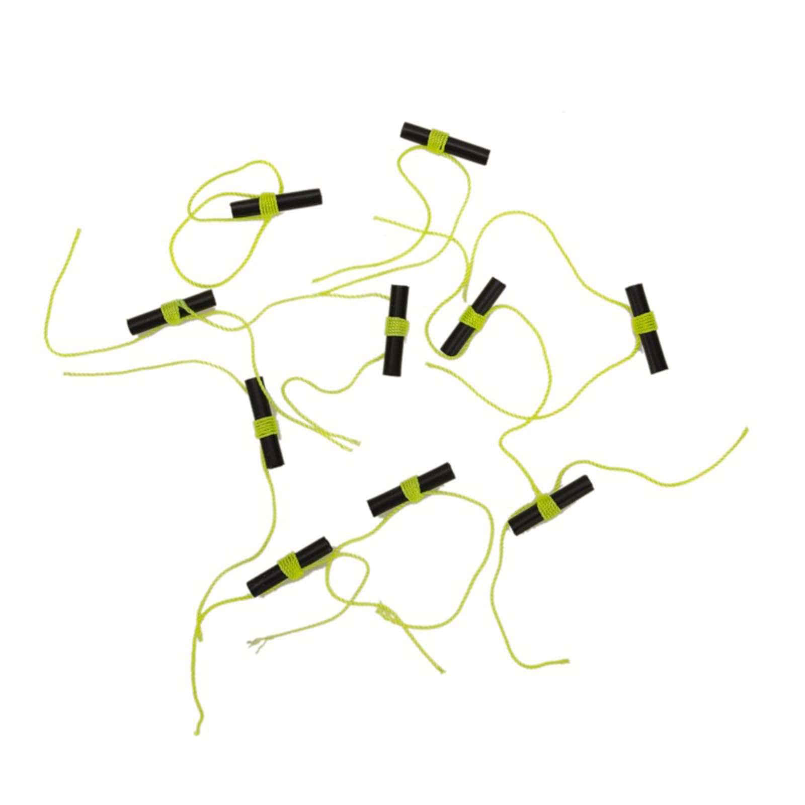 BWANGIAO 10pieces High Strength Nylon Fishing Line Stops Fluorescent Green Slip Knots Stoppers For Outdoor Saltwater Fishing