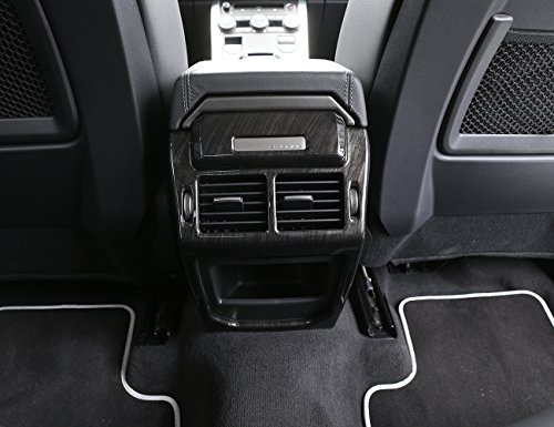 LLKUANG Car ABS Interior Rear Row Air Conditioning Vent Frame Trim for Land Rover Range Rover Evoque 2014-2019 (Black Ash Wood Grain)