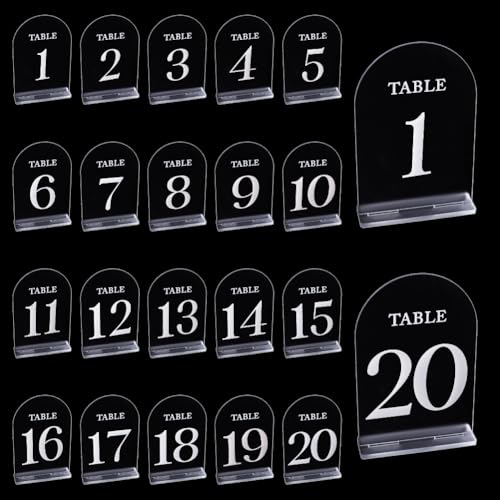Numéros de table de mariage en acrylique pour une décoration de buffet chic
