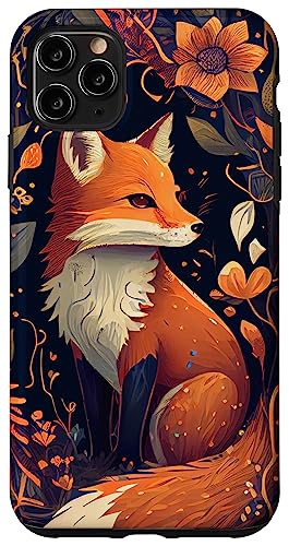 Cute Fox Colorful Illustration Autumn Leaves Case for iPhone 11 Pro Max